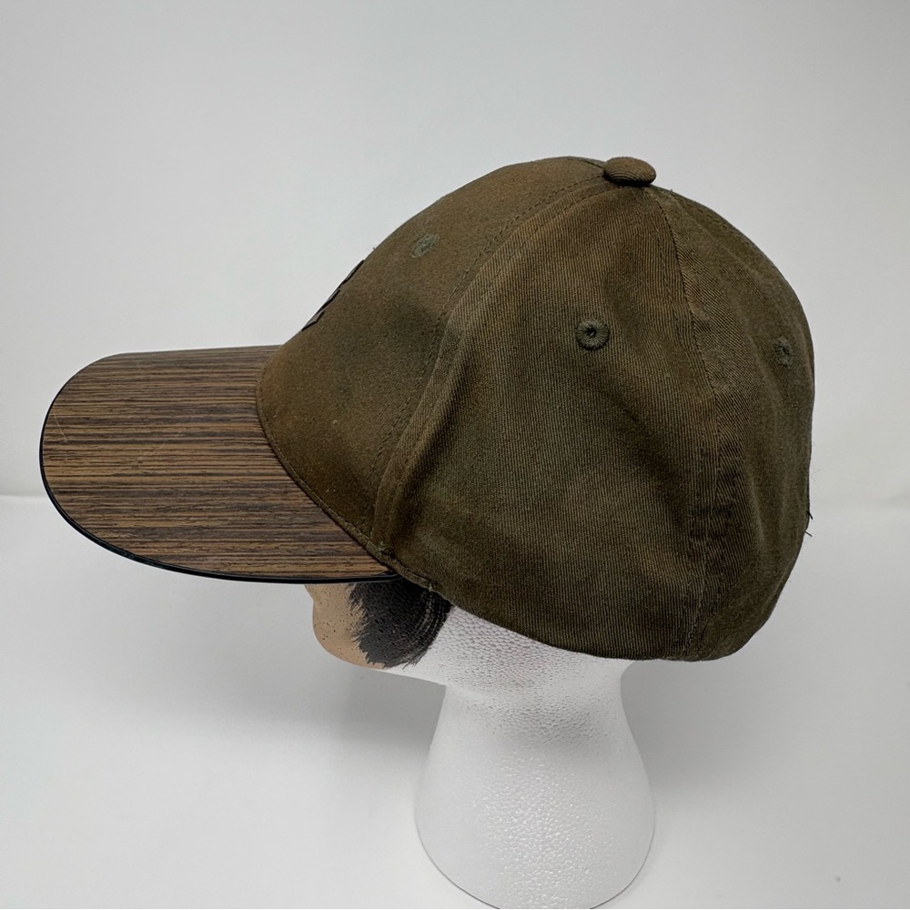 TruWood Wooden Brim Baseball Hat cap Adjustable One Size Green Brown 100% Cotton - Picture 5 of 12